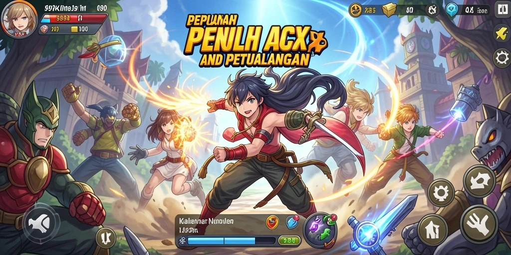 Tampilan gameplay 99RK yang menarik dengan karakter anime ikonik.