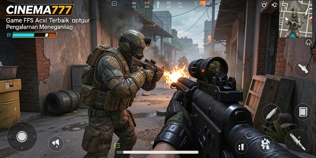 Tampilkan gameplay seru dari CINEMA777 dengan aksi tembak-menembak yang intens.