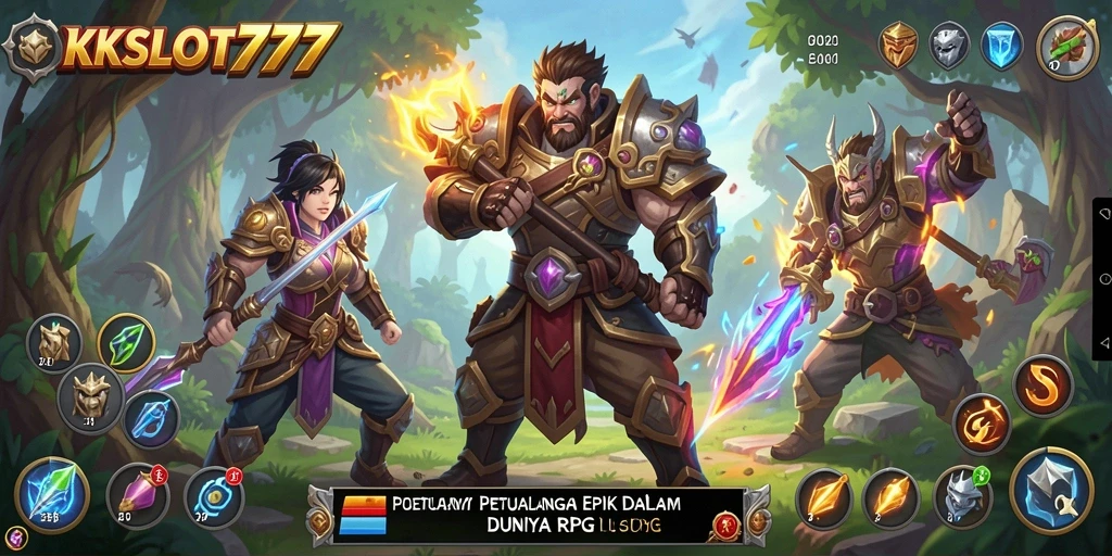 Tangkapan layar KKSLOT777 menampilkan aksi pertempuran seru dalam dunia RPG.