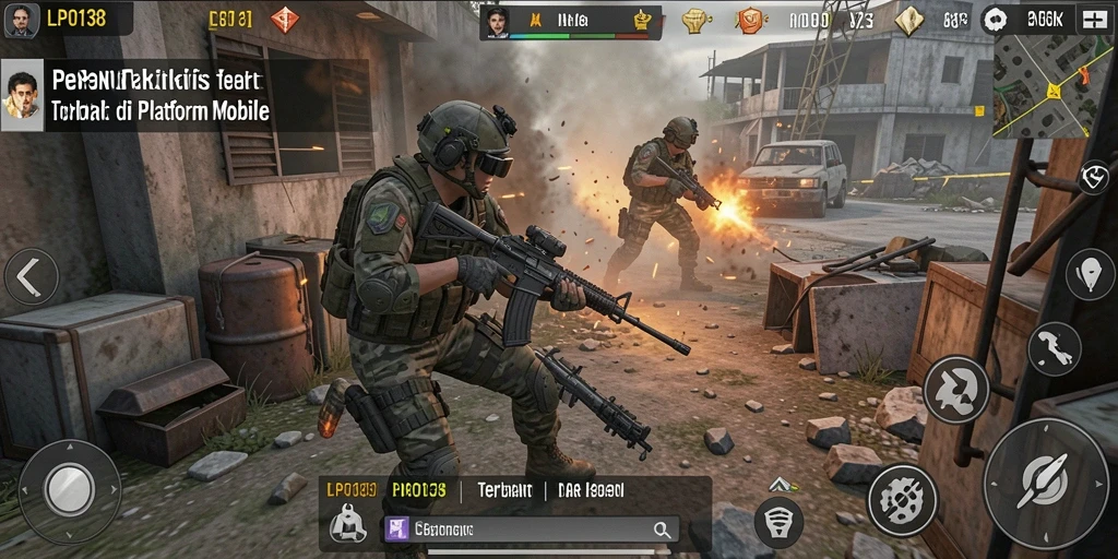 Tampilan gameplay LPO138 menampilkan aksi pertempuran yang intens dan grafis yang menawan.