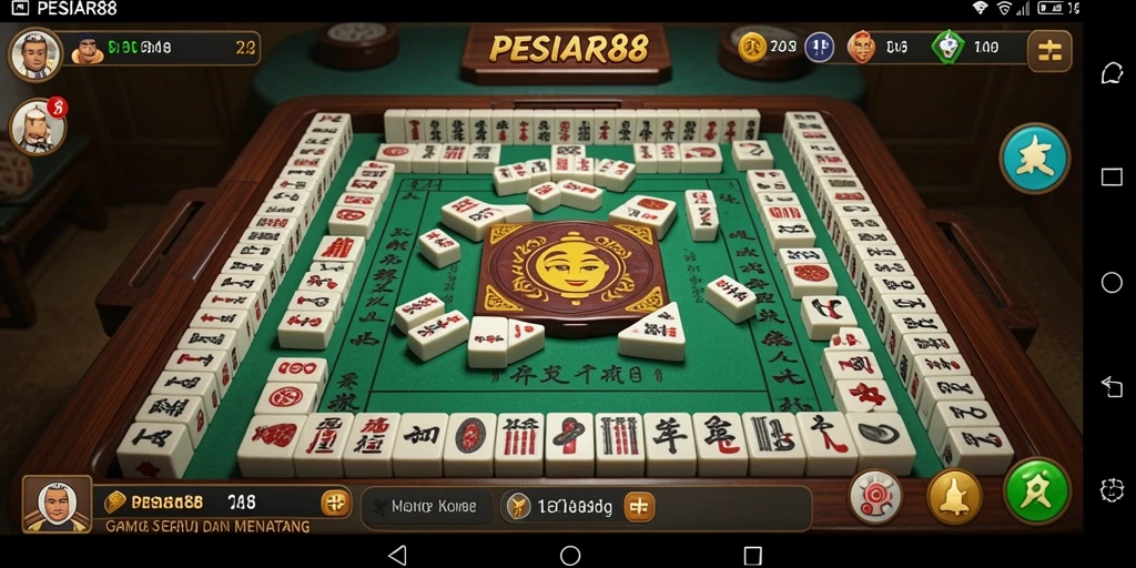 Screenshot gameplay PESIAR88 menampilkan aksi seru permainan Mahjong.