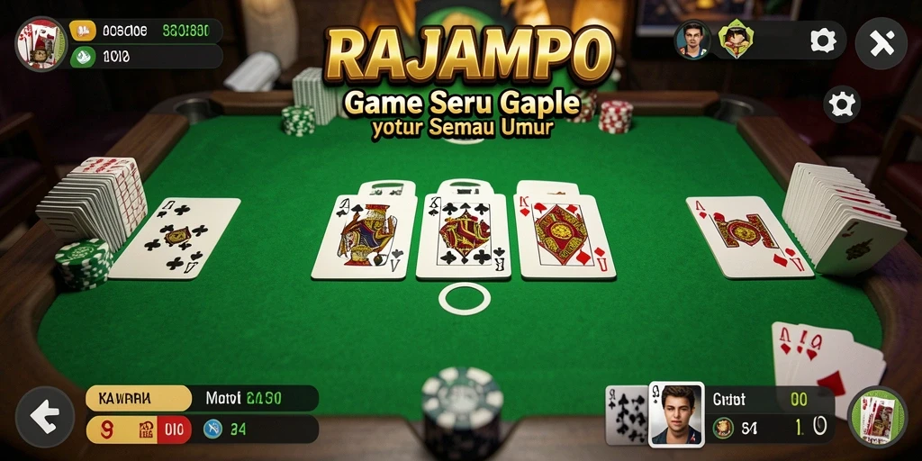 Tampilan gameplay seru dan interaksi sosial di RAJAMPO.